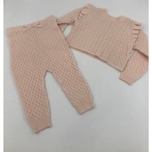 NEW Modern Moments by Gerber Pink 2T Toddler Knit Gabel Sweater & Pants Set